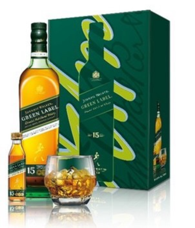 約翰走路Johnnie Walker綠牌15年 威士忌禮盒(2023)